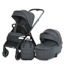 Универсальная коляска 2 в 1 Genesis ME 1126 Asphalt Gray, люлька + прогулочный блок, серая фото 14