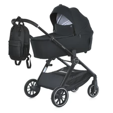 Универсальная коляска 2 в 1 Genesis ME 1126 Jet Black, люлька + прогулочный блок, черная