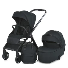 Универсальная коляска 2 в 1 Genesis ME 1126 Jet Black, люлька + прогулочный блок, черная фото 14