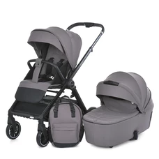 Универсальная коляска 2 в 1 Genesis ME 1126 Taupe Gray, люлька + прогулочный блок, светло-серая фото 14