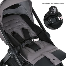 Универсальная коляска 2 в 1 Genesis ME 1126 Taupe Gray, люлька + прогулочный блок, светло-серая фото 15