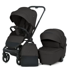 Универсальная коляска ME 1091-1 Total Black Persona 2 в 1, люлька + прогулочный блок, черная фото 14