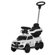 Детская каталка - толокар M 5900 EL-1 белая, 2 в 1, с родительской ручкой