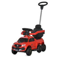 Детская каталка - толокар M 5900 EL-3 красная, 2 в 1, с родительской ручкой