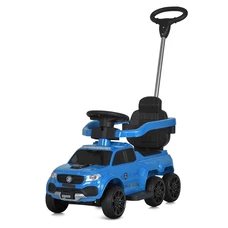 Детская каталка - толокар M 5900 EL-4 синяя, 2 в 1, с родительской ручкой