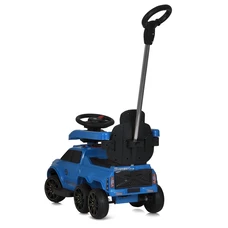 Детская каталка - толокар M 5900 EL-4 синяя, 2 в 1, с родительской ручкой фото 14