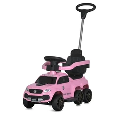 Детская каталка - толокар M 5900 EL-8 розовая, 2 в 1, с родительской ручкой