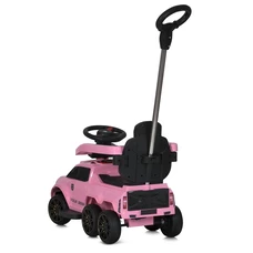 Детская каталка - толокар M 5900 EL-8 розовая, 2 в 1, с родительской ручкой фото 21