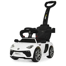 Детский электромобиль каталка - толокар M 3591 L-1 белая, с ручкой фото 14