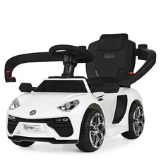 Детский электромобиль каталка - толокар M 3591 L-1 белая, с ручкой фото 21