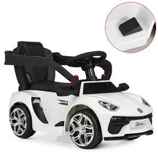 Детский электромобиль каталка - толокар M 3591 L-1 белая, с ручкой фото 92