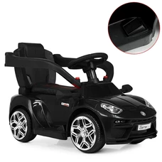 Детский электромобиль каталка - толокар M 3591 L-2 черная, с ручкой фото 21