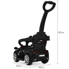 Детский электромобиль каталка - толокар M 3591 L-2 черная, с ручкой фото 54