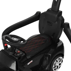 Детский электромобиль каталка - толокар M 3591 L-2 черная, с ручкой фото 86