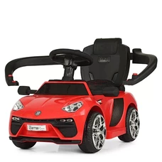 Детский электромобиль каталка - толокар M 3591 L-3 красная, с ручкой фото 14