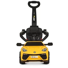 Детский электромобиль каталка - толокар M 3591 L-6 желтая, с ручкой фото 14