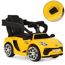 Детский электромобиль каталка - толокар M 3591 L-6 желтая, с ручкой фото 41