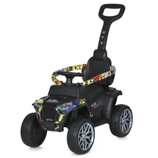 Каталка - толокар M 5731 EL-6 с ручкой, 2 в 1, музыка, свет, желтая