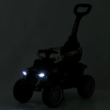 Каталка - толокар M 5731 EL-8 с ручкой, 2 в 1, музыка, свет, розовая фото 54