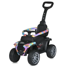 Каталка - толокар M 5731 EL-12 с ручкой, 2 в 1, музыка, свет, светло-голубая