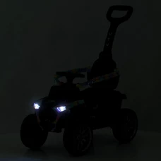 Каталка - толокар M 5731 EL-12 с ручкой, 2 в 1, музыка, свет, светло-голубая фото 54