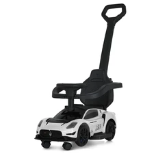 Детская каталка - толокар M 5106-1 белая, с ручкой, Maserati