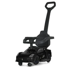 Детская каталка - толокар M 5106-2 черная, с ручкой, Maserati