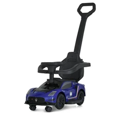 Детская каталка - толокар M 5106-4 синяя, с ручкой, Maserati