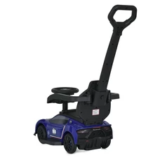 Детская каталка - толокар M 5106-4 синяя, с ручкой, Maserati фото 21