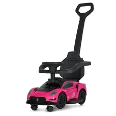 Детская каталка - толокар M 5106-8 розовая, с ручкой, Maserati
