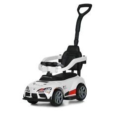 Каталка - толокар M 6129 EL-1 с родительской ручкой, Toyota, белая