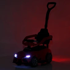 Каталка - толокар M 6129 EL-2 с родительской ручкой, Toyota, черная фото 41