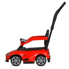 Каталка - толокар M 6129 EL-3 с родительской ручкой, Toyota, красная фото 37