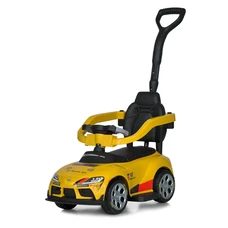 Каталка - толокар электромобиль M 6129 EBLR-6 Toyota желтая, родительская ручка, пульт управления
