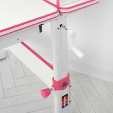 Детская металлическая парта M 4804-8 бело-розовая, регулируемая высота, полочки фото 41