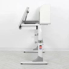 Детская металлическая парта M 4804-11 бело-серая, регулируемая высота, полочки фото 21