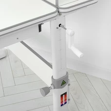 Детская металлическая парта M 4804-11 бело-серая, регулируемая высота, полочки фото 41