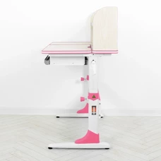 Металлическая парта M 4804 (W)-8 с полочками, высота регулируется, розовая фото 21