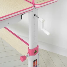 Металлическая парта M 4804 (W)-8 с полочками, высота регулируется, розовая фото 54