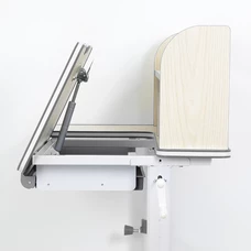 Металлическая парта M 4804 (W)-11 с полочками, высота регулируется, серая фото 41