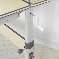 Металлическая парта M 4804 (W)-11 с полочками, высота регулируется, серая фото 54