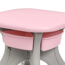 Детский столик New Table-8 с двумя стульчиками, 4 ящика, серо-розовый фото 21