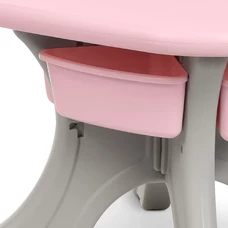 Детский столик New Table-8 с двумя стульчиками, 4 ящика, серо-розовый фото 37