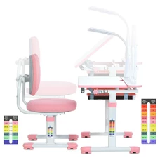 Металлическая парта Bambi M 6136-4 синяя, регулируется высота, со стульчиком фото 21