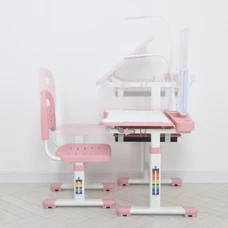 Детская парта Bambi M 5068-8-2 со стульчиком, регулируется высота, лампа, розовая фото 21