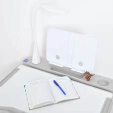 Детская парта Bambi M 5068-11 со стульчиком, регулируется высота, лампа, серая фото 37