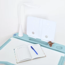 Детская парта Bambi M 5068-12 со стульчиком, регулируется высота, лампа, светло-голубая фото 37