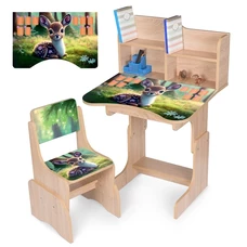 Детская парта Bambi N 2071-3-2 регулируемая, со стульчиком, олененок, венге светлая фото 37