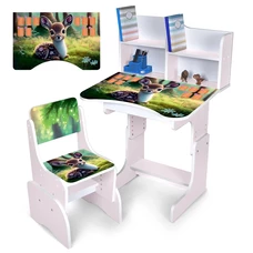 Детская парта Bambi N 2071-3-2 регулируемая, со стульчиком, олененок, венге светлая фото 41