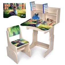 Детская парта Bambi N 2071-3-6 регулируемая, со стульчиком, олененок, лавандовая фото 41
